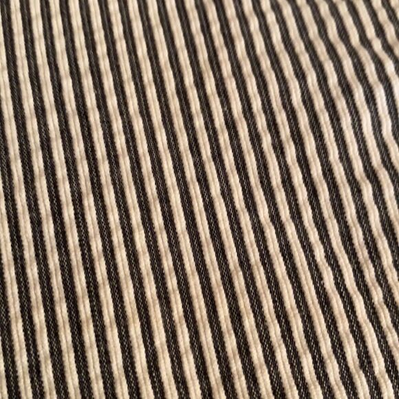 Loft Seersucker Cropped Stripe Capri Pants Navy 8P - Picture 11 of 11